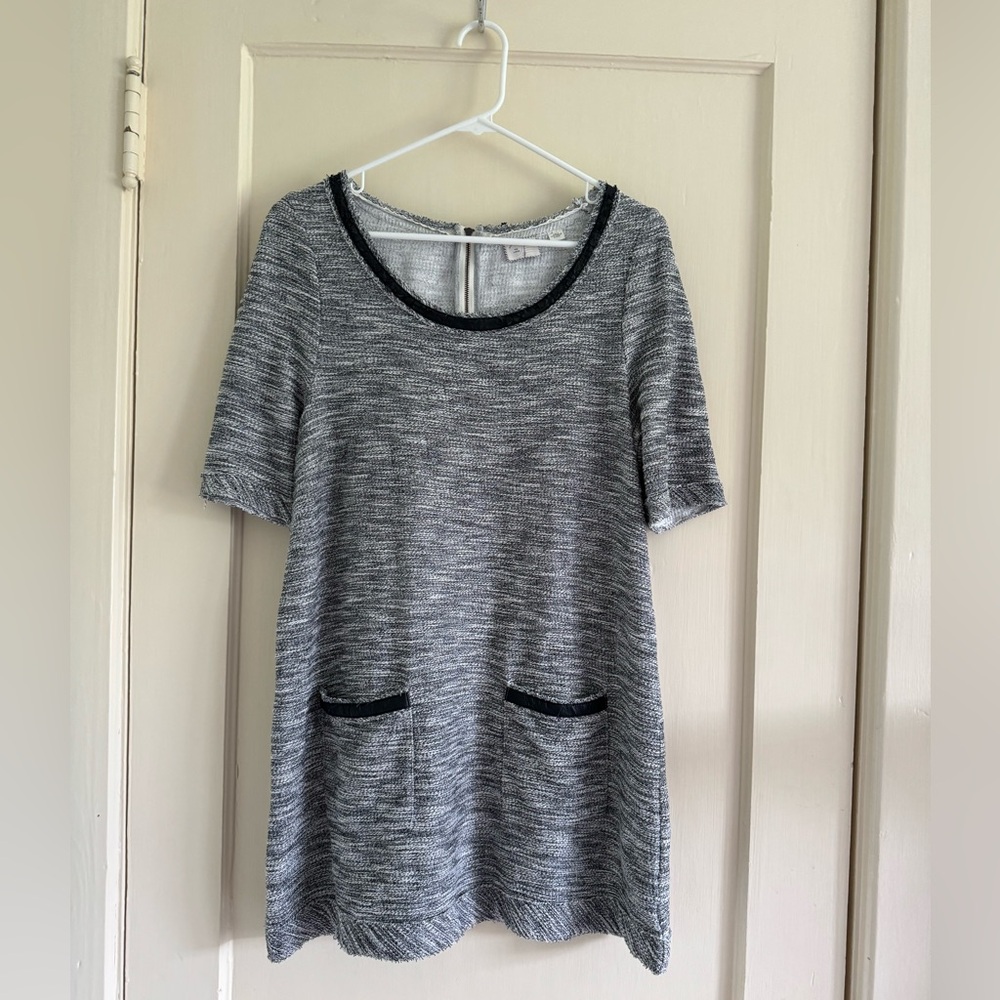 Anthropologie 9-H15 StCL Black & Gray 100% Cotton Dress, Sz Large
